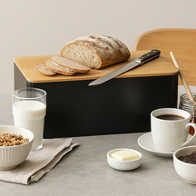 Cookinglife Brooddoos - Broodtrommel med Plank - Mat Sort
