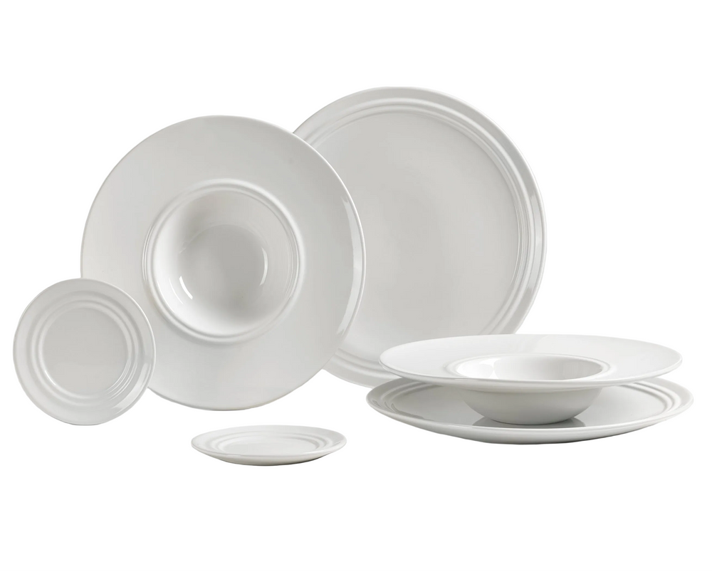 Broste Copenhagen Pastaset Stevns 6-delig / 2 personer - 2 dinerborden, 2 pastaborden og 2 små tallerkener