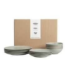 Broste Copenhagen Serviesset Nordic Marsh 12-delt / 4 personer - 4 middagstallerkener, 4 morgenmadstallerkener og 4 skåle