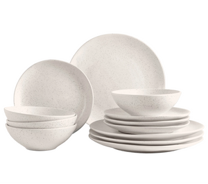 Broste Copenhagen Serviesset Nordic Vanilla 12-delig / 4 personer - 4 dinerborden, 4 ontbijtborden og 4 skåle