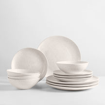 Broste Copenhagen Serviesset Nordic Vanilla 12-delig / 4 personer - 4 dinerborden, 4 ontbijtborden og 4 skåle