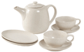 Broste Copenhagen Theeset Nordic Vanilla 7-delig / 2 personer - 1 teapot, 2 tallerkener og 2 kopper og skåle