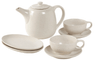 Broste Copenhagen Theeset Nordic Vanilla 7-delig / 2 personer - 1 teapot, 2 tallerkener og 2 kopper og skåle