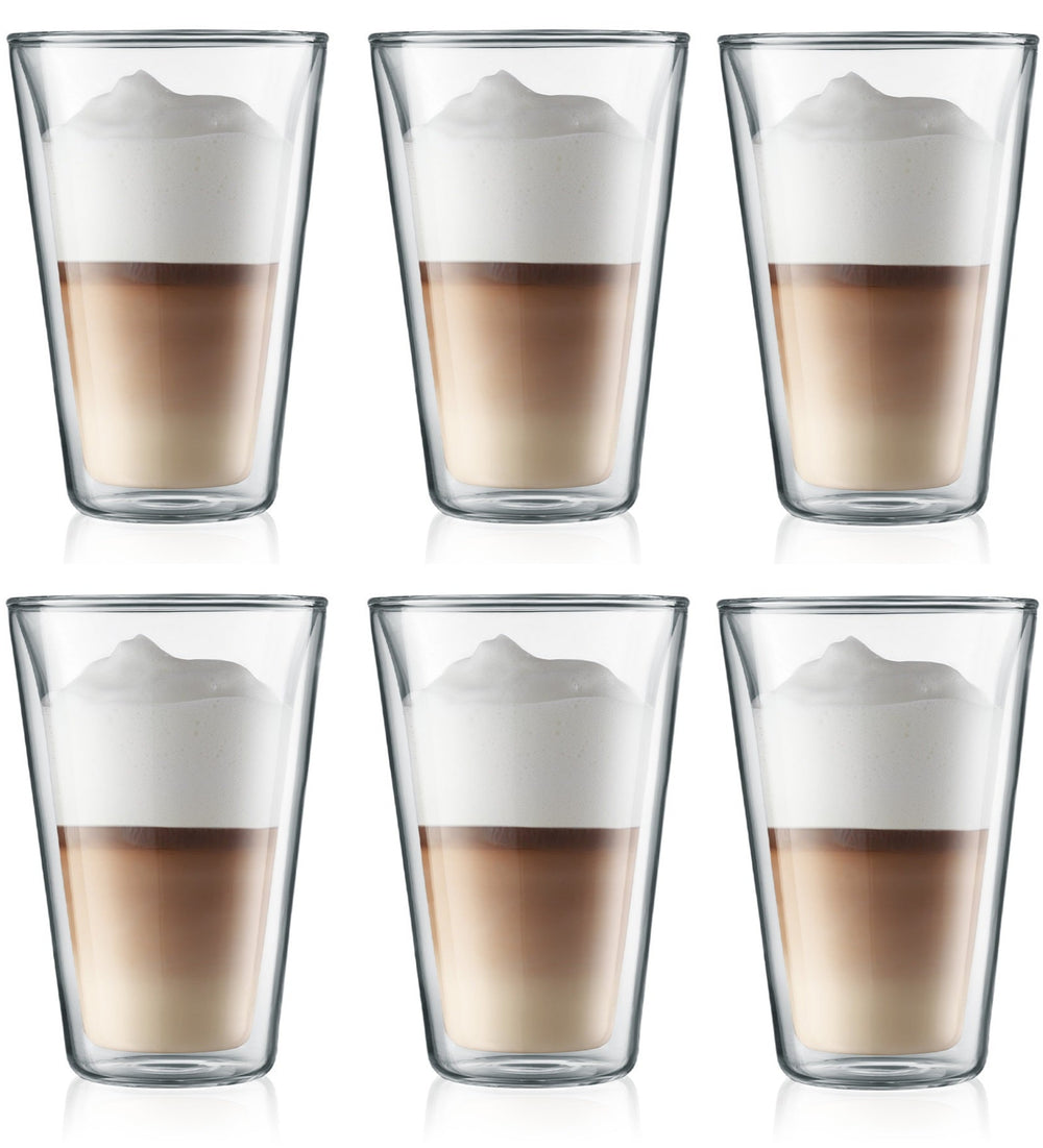 Bodum Dubbelwandige latte macchiato glas Canteen - patenteret ventil - 400 ml - 6 stk.