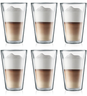 Bodum Dubbelwandige latte macchiato glas Canteen - patenteret ventil - 400 ml - 6 stk.