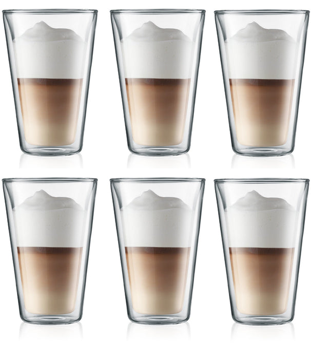Bodum Dubbelwandige latte macchiato glas Canteen - patenteret ventil - 400 ml - 6 stk.