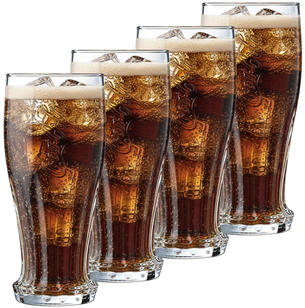 Coca Cola Glas - Longdrinkglas - Sodavandglas - Crown Cap - 350 ml - 4 stk.