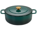 Combekk Stegegryde med låg Støbejern Holly Green ø 28 cm / 5.3 Liter - emaljeret non-stick belægning