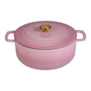 Combekk Stegegryde med låg Støbejern Pink ø 24 cm / 3.8 Liter - emaljeret non-stick belægning