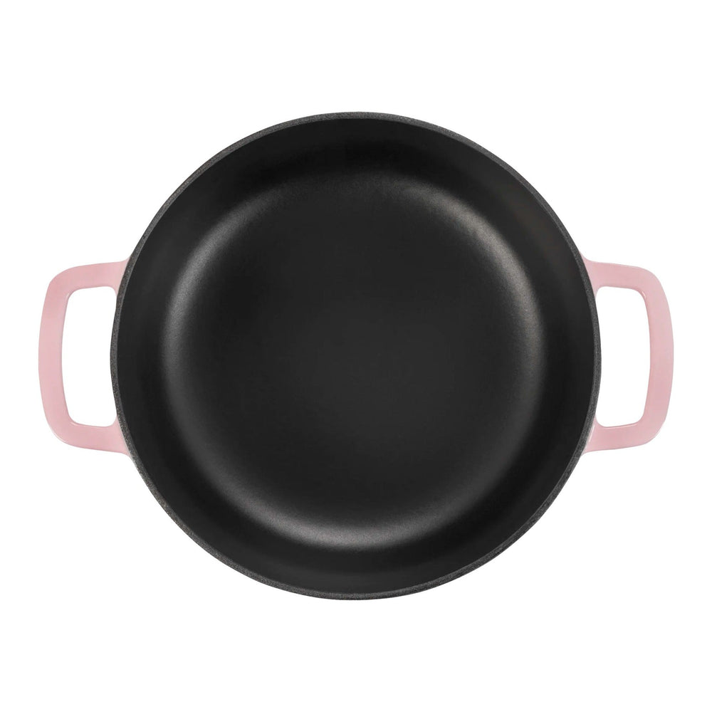 Combekk Braadpan met deksel Gietijzer Pink ø 24 cm / 3.8 Liter - binnenkant