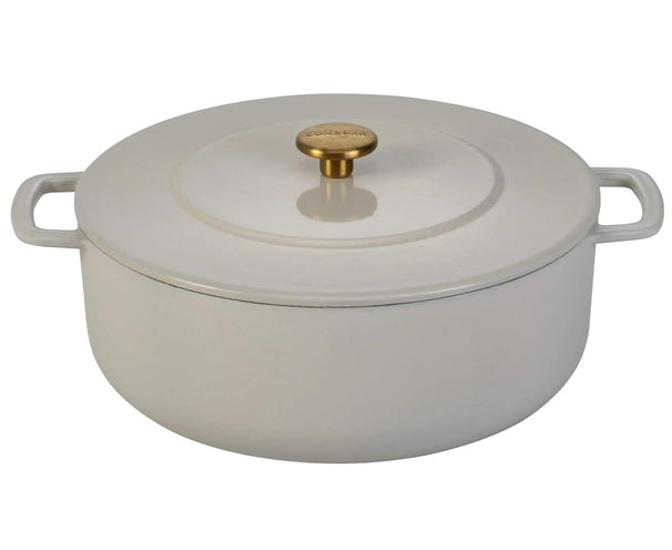 Combekk Stegegryde med låg Støbejern Sand ø 28 cm / 5.3 Liter - emaljeret non-stick belægning