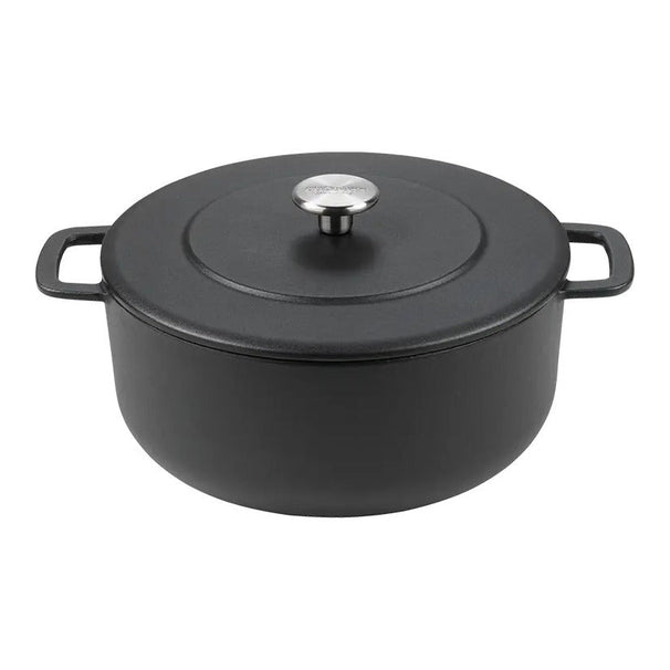 Combekk Stegegryde med låg Støbejern Sort ø 24 cm / 3.8 Liter - emaljeret non-stick belægning