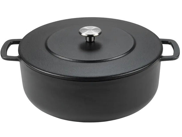 Combekk Stegegryde med låg Støbejern Sort ø 28 cm / 5.3 Liter - emaljeret non-stick belægning