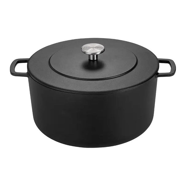 Combekk Stegegryde med låg Støbejern Sort ø 32 cm / 12 Liter - emaljeret non-stick belægning