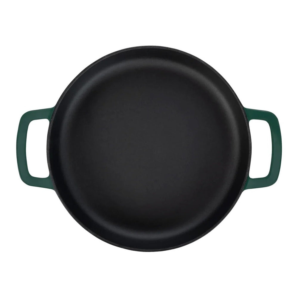 Combekk Koekenpan Skillet met 2 grepen Gietijzer Holly Green ø 24 cm - binnenkant
