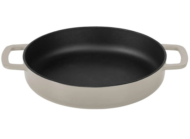 Combekk Stegepande med 2 håndtag Støbejern Sand ø 28 cm - emaljeret non-stick belægning