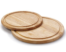 Continenta Houten Pizzaplank / Serveerplank met Sapgeul - Rubberhout - ø 30 cm - verschillende formaten
