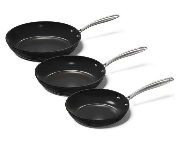 CP Stegepande Sæt Signature Sort 3-delt - ø 20, 24 & 28 cm - keramisk non-stick belægning