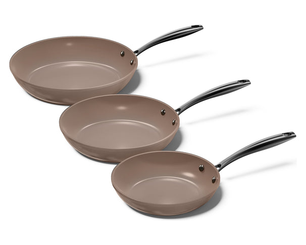 CP Stegepande Sæt Taupe of Mind 3-delt - ø 20, 24 & 28 cm - keramisk non-stick belægning