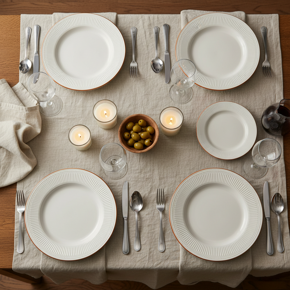 Cookinglife Serviesset Stratton 18-delig / 6 personer - 6 dinerborden, 6 ontbijtborden og 6 skåle