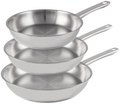 Cookinglife Koekenpannenset Superior Triply RVS 3-delig - ø 20, 24 & 28 cm - geschikt voor alle warmtebronnen - zonder anti-aanbaklaag
