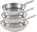 Cookinglife Stegepannenset Superior Triply Rustfrit Stål 3-delt - ø 20, 24 & 28 cm - egnet til alle varmekilder - uden non-stick belægning