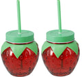 Cookinglife Waterglas Jordbær 2 Styk - Cocktailglas med Sugrør