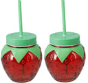 Cookinglife Waterglas Jordbær 2 Styk - Cocktailglas med Sugrør