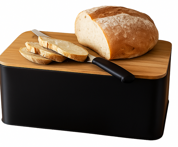 Cookinglife Brooddoos - Broodtrommel med Plank - Mat Sort