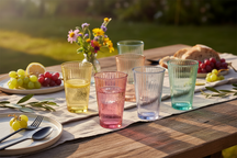 Cookinglife Vandglas 300 ml Glas - Sæt af 6 Farverige Drikkeglas