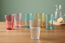 Cookinglife Vandglas 300 ml Glas - Sæt af 6 Farverige Drikkeglas