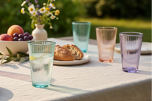 Cookinglife Vandglas 300 ml Glas - Sæt af 6 Farverige Drikkeglas
