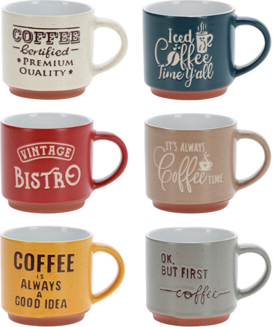 Cookinglife Koffiemokken Koffiekopjes - Koffietid - 260 ml - 6 Styk