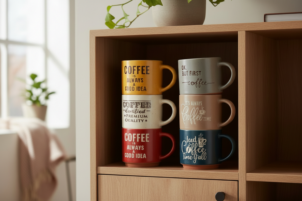 Cookinglife Koffiemokken Koffiekopjes - Koffietid - 260 ml - 6 Styk