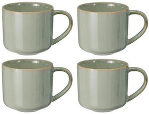 Cookinglife Koffiemokken Serene Green 330 ml - Stentøj - 4 stk.
