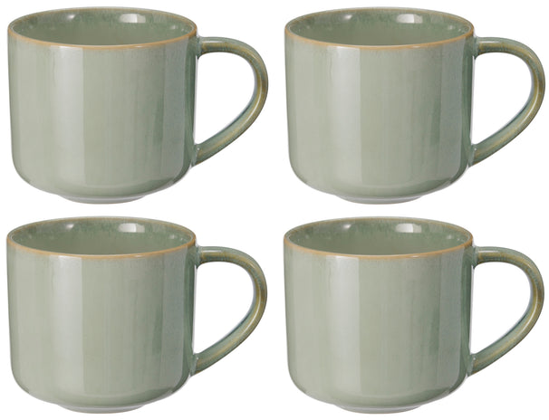 Cookinglife Koffiemokken Serene Green 330 ml - Stentøj - 4 stk.