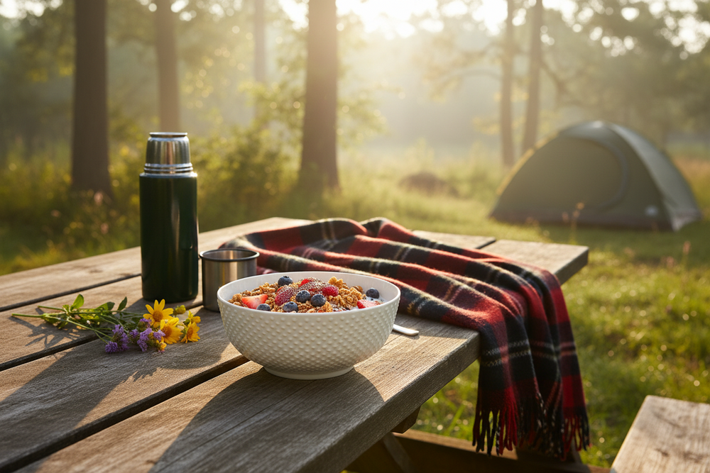 Cookinglife Soepkommen / Kommen - CampVibe - Outdoor - Kunststof - Onbreekbar - Hvid ø 16.8 cm - 4 Styk