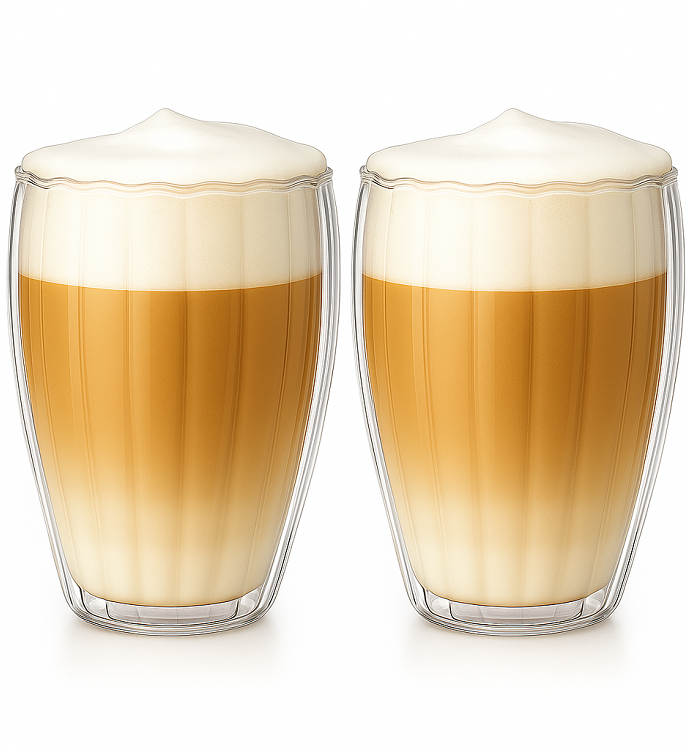 Cookinglife Dubbelwandige Latte Macchiato glas / Kaffeeglas Pumpkin 300 ml - 2 stk.