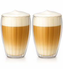 Cookinglife Dubbelwandige Latte Macchiato glas / Kaffeeglas Pumpkin 300 ml - 2 stk.