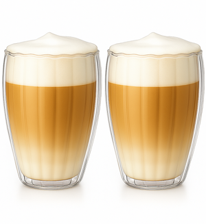 Cookinglife Dubbelwandige Latte Macchiato glas / Kaffeeglas Pumpkin 300 ml - 2 stk.
