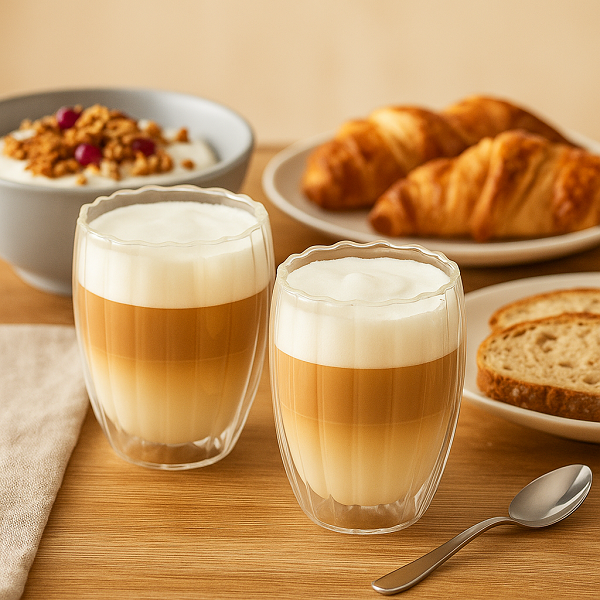 Cookinglife Dubbelwandige Latte Macchiato glas / Kaffeeglas Pumpkin 300 ml - 2 stk.