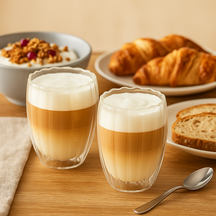 Cookinglife Dubbelwandige Latte Macchiato glas / Kaffeeglas Pumpkin 300 ml - 2 stk.