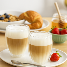 Cookinglife Dubbelwandige Latte Macchiato glas / Kaffeeglas Pumpkin 300 ml - 2 stk.