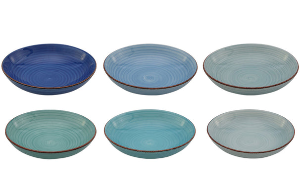 Cookinglife Pastaborden Delice Blauw ø 23 cm - 6 stuks