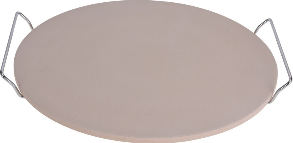 Cookinglife Pizzasten med holder Fire & Flavour ø 33 cm - Varmebestandig Sten - BBQ og Ovn Brug