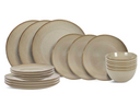 Cookinglife Serviesset Sabi Beige 18-delig / 6 personer - 6 middagstallerkener, 6 morgenmadstallerkener og 6 skåle
