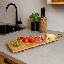 Cookinglife Serveerplank / Tapasplank på ben - XL - Bamboe - 88 x 26 cm