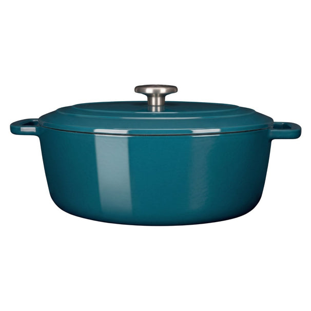 Cosy & Trendy Braadpan med deksel Fontestic Gietijzer Green Heron Ovaal - 31 x 24 cm / 6 Liter - emaljeret non-stick belægning
