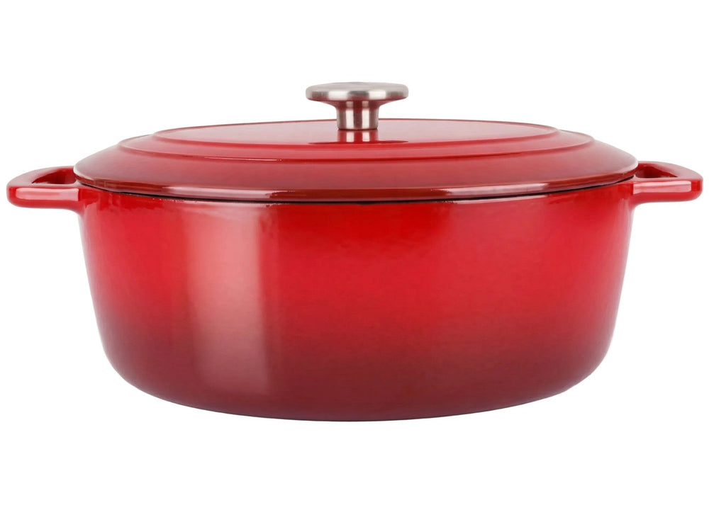 Cosy & Trendy Braadpan met deksel Fontestic Gietijzer Traditional Red Ovaal - 31 x 24 cm / 6 Liter