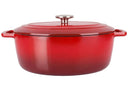 Cosy & Trendy Braadpan med deksel Fontestic Gietijzer Traditional Red Ovaal - 31 x 24 cm / 6 Liter - emailleret non-stick belægning